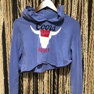Long sleeve hoodie tee coors light
